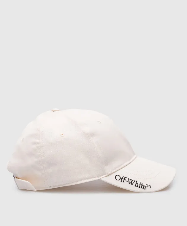 OFFWHITE WHITE CAP WITH CONTRASTING LOGO EMBROIDERY