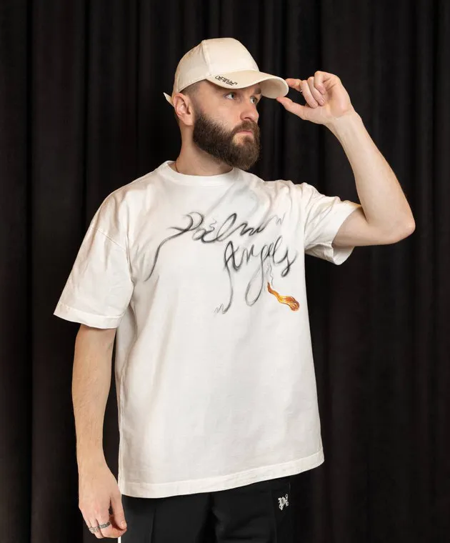 OFFWHITE WHITE CAP WITH CONTRASTING LOGO EMBROIDERY