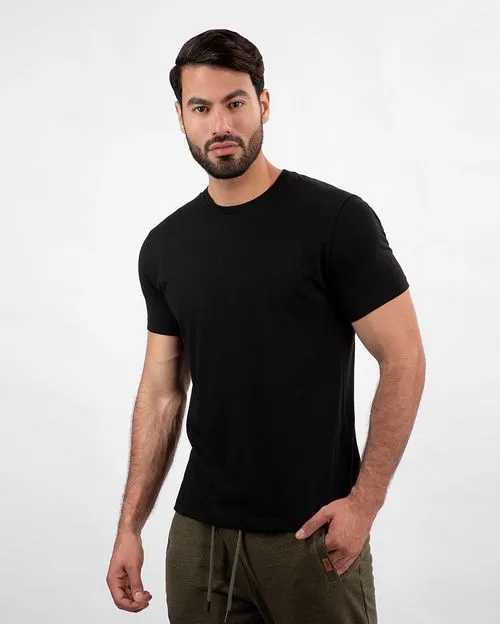 Pack de 3 polos Hombre Cuello Redondo Blanco / Negro / Rojo Flama