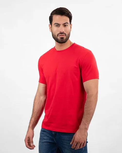 Pack de 3 polos Hombre Cuello Redondo Blanco / Negro / Rojo Flama