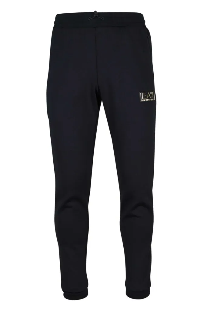 Pantalón de chándal negro con logo placa 