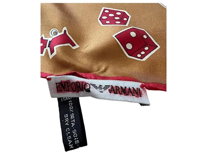 Pañuelo de seda Emporio Armani Burdeos Bronce 