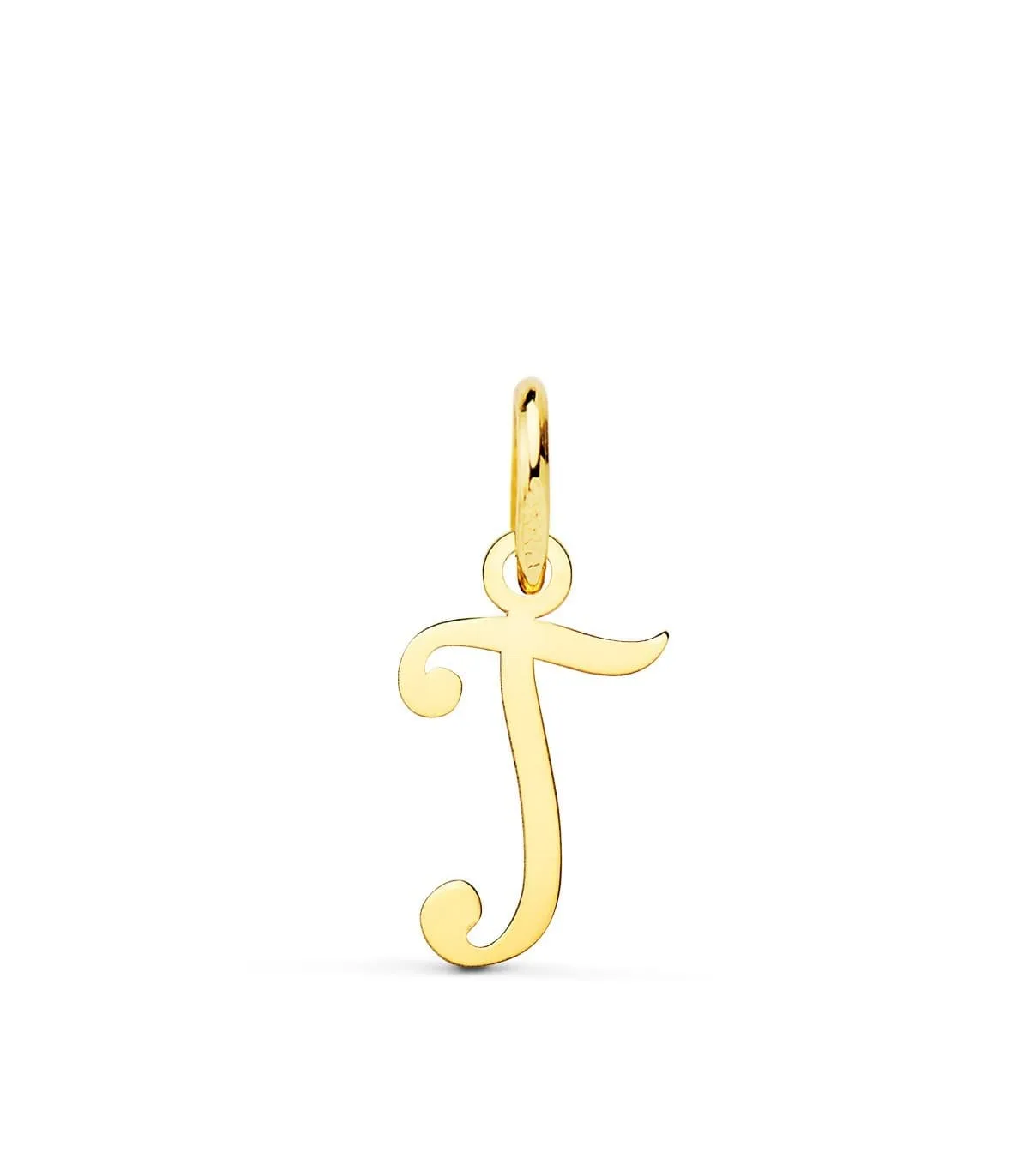 Pendentif initiale T or jaune 18k