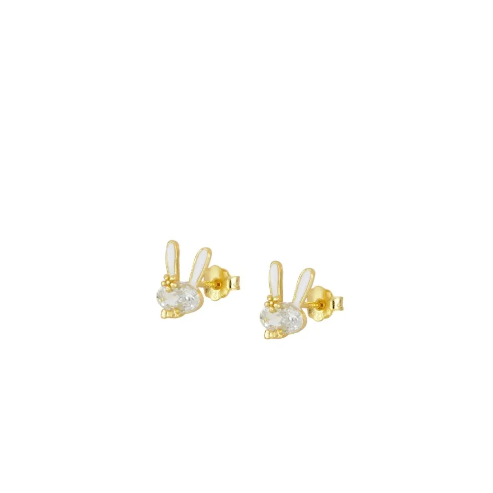 Pendiente Mini Bunny Circonitas Oro