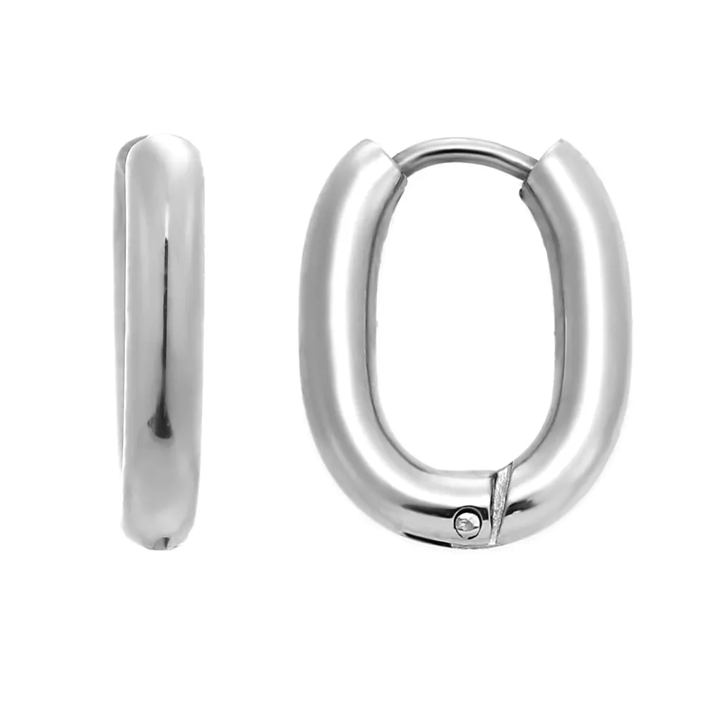 Pendientes Acero Aro Rectangular