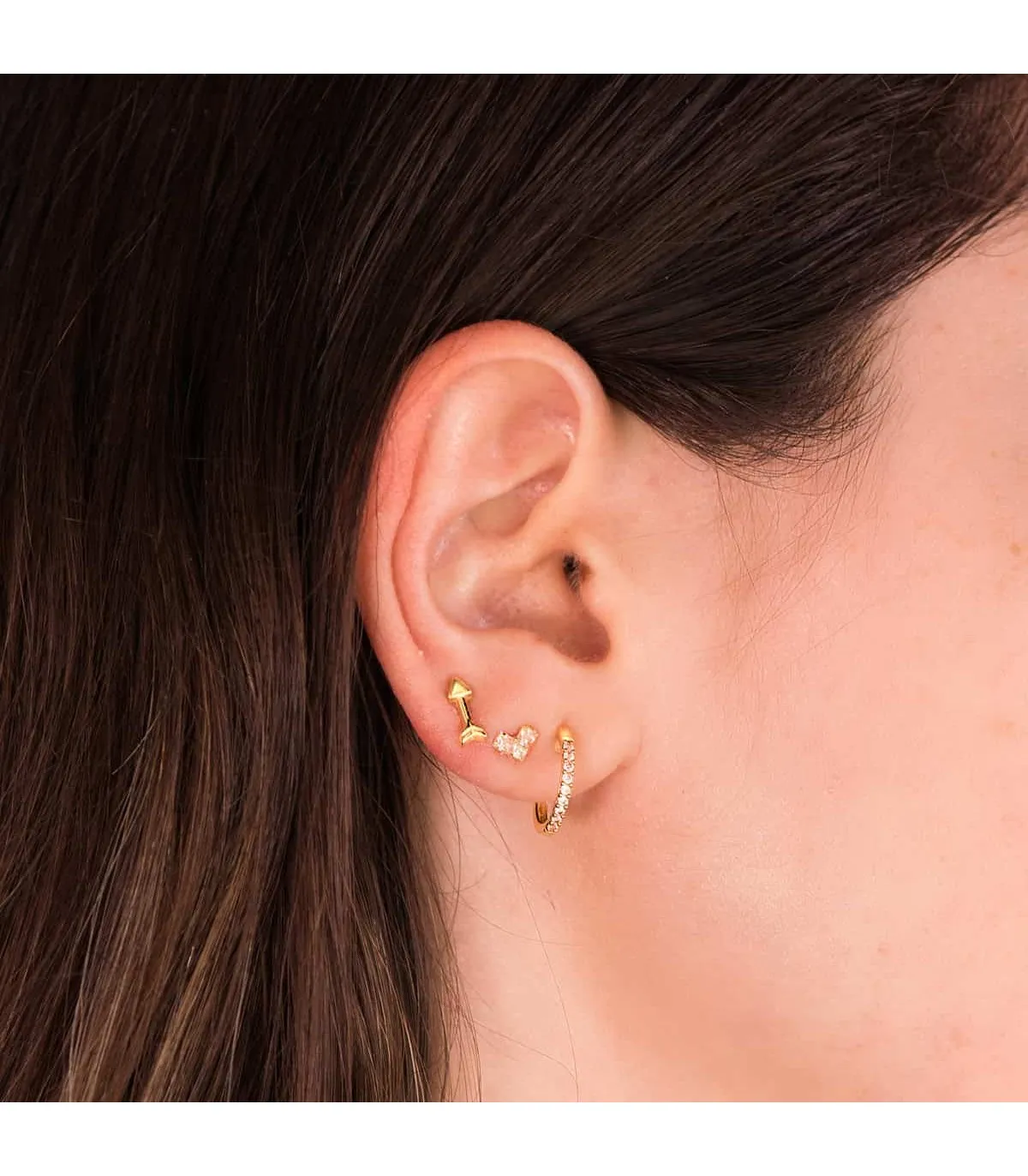 Pendientes Aros Piedras Oro Amarillo 18K