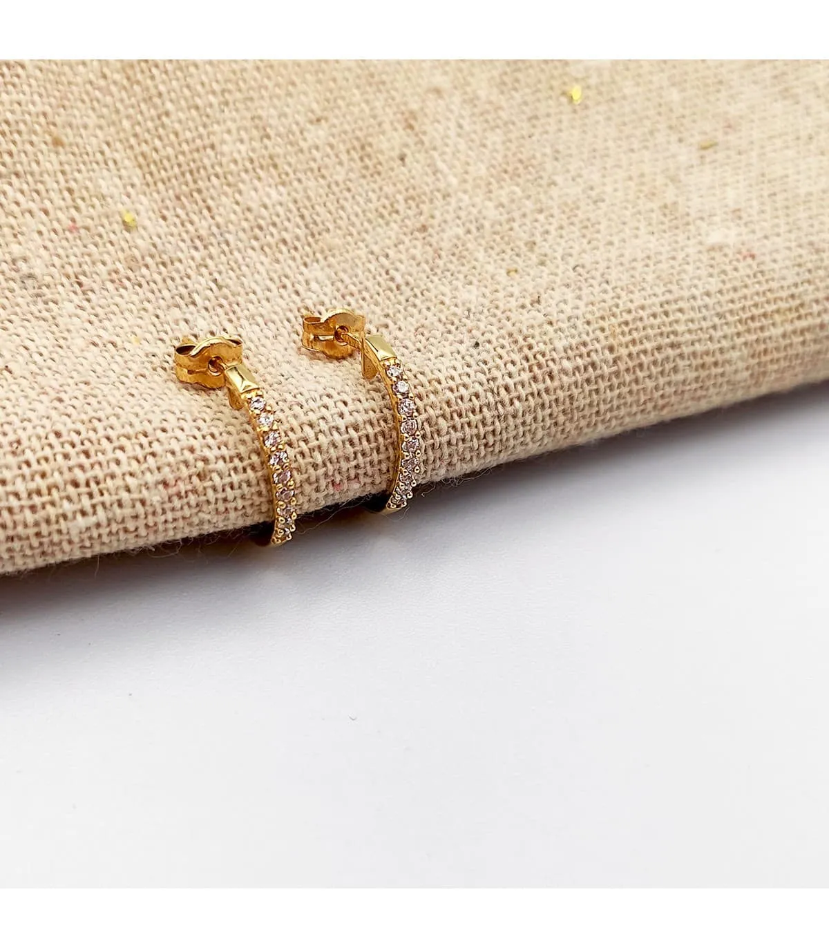Pendientes Aros Piedras Oro Amarillo 18K