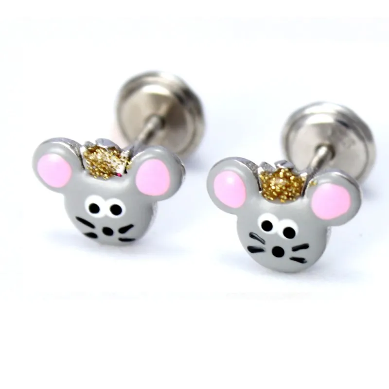Pendientes Ratoncito con corona