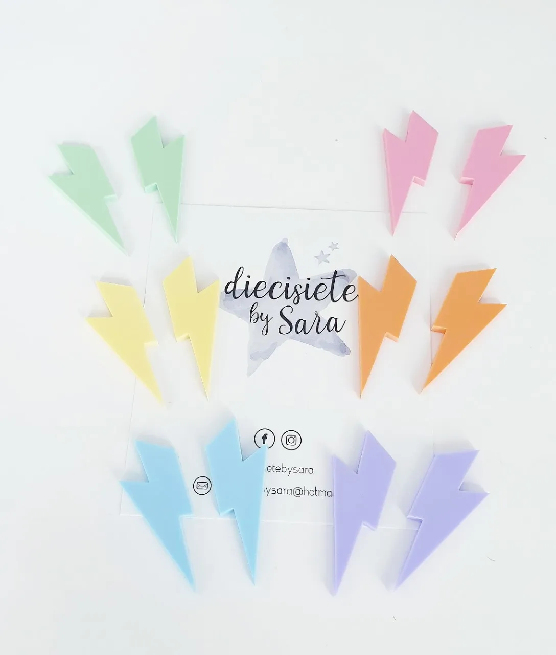 Pendientes Rayos Pastel