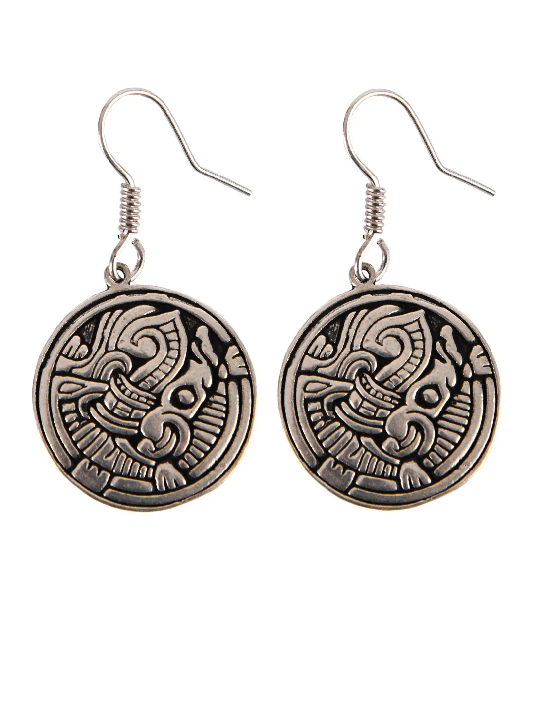 Pendientes vikingos en latón plateado