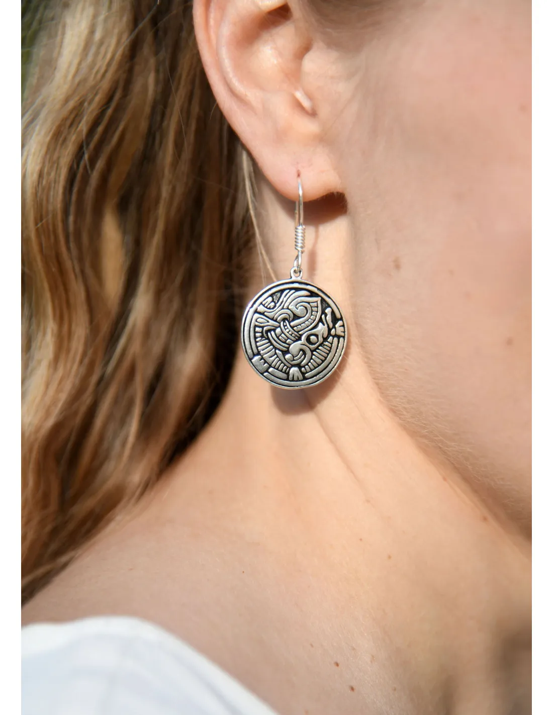 Pendientes vikingos en latón plateado
