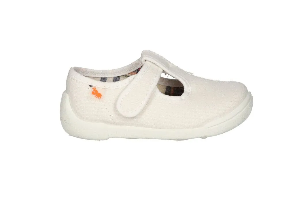Pepito Velcro Lona Blanco