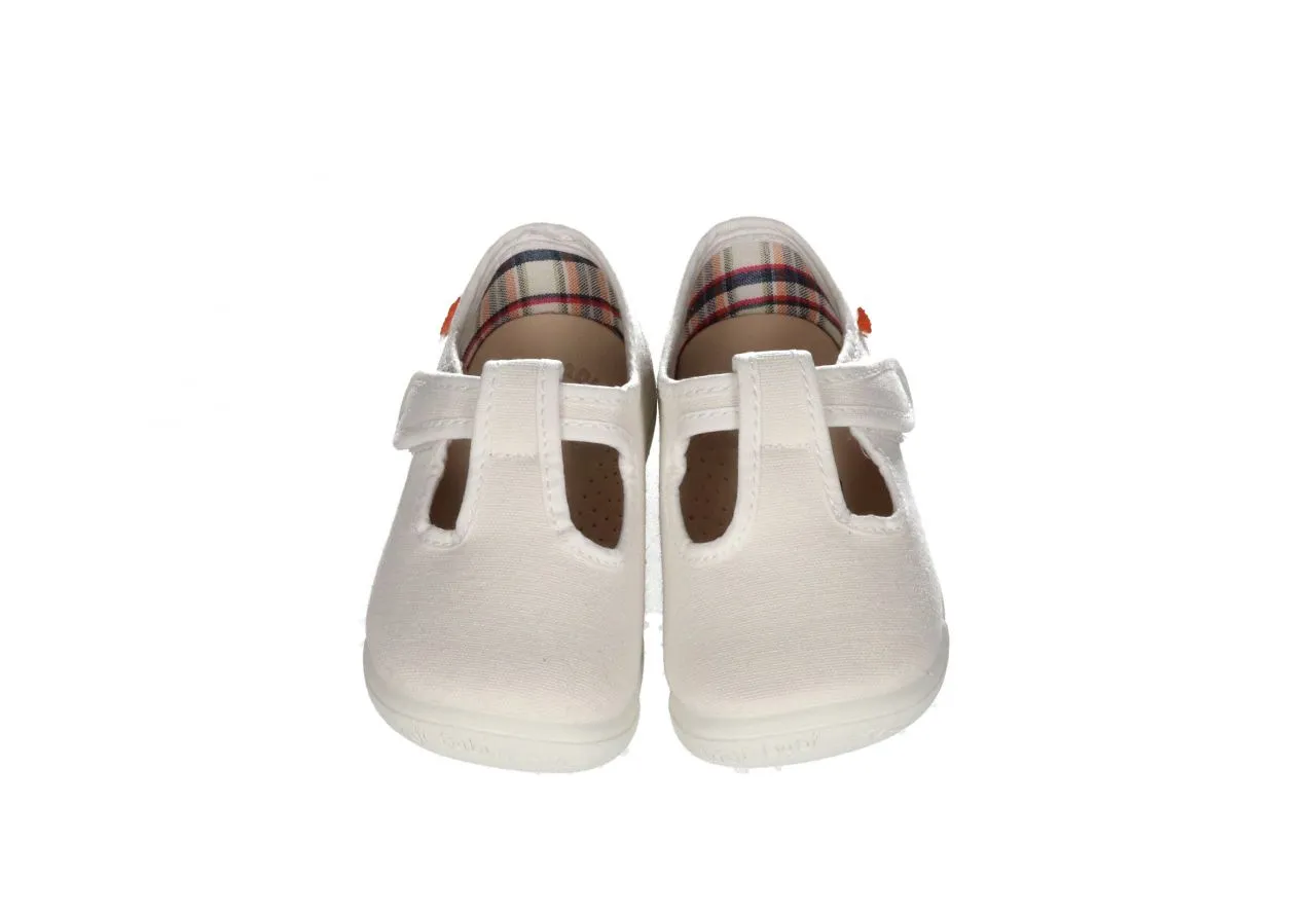 Pepito Velcro Lona Blanco