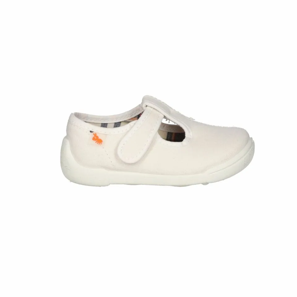 Pepito Velcro Lona Blanco