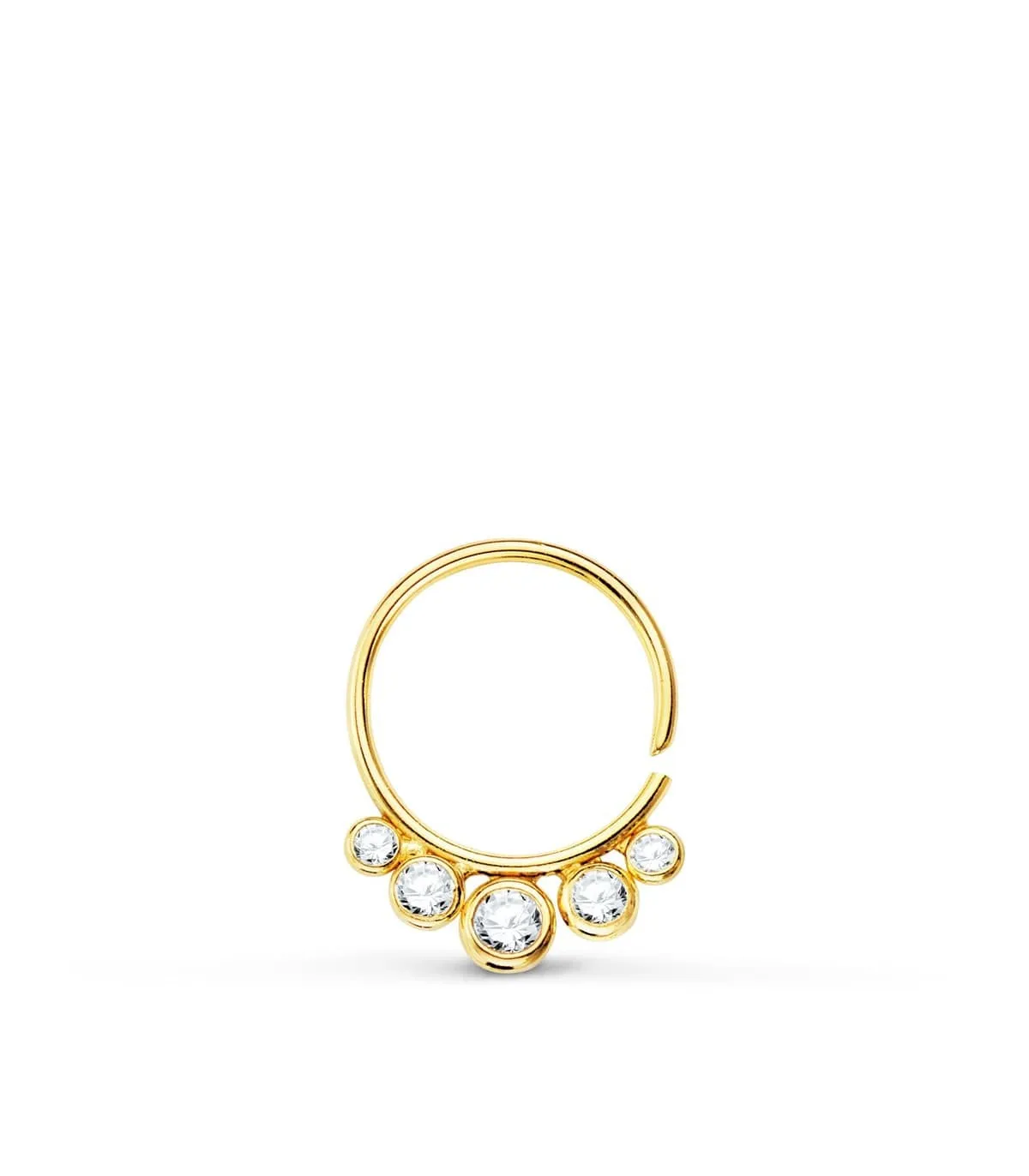 Piercing Aro Zircon Oro Amarillo 18K