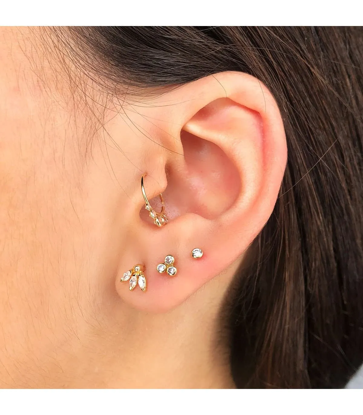 Piercing Aro Zircon Oro Amarillo 18K