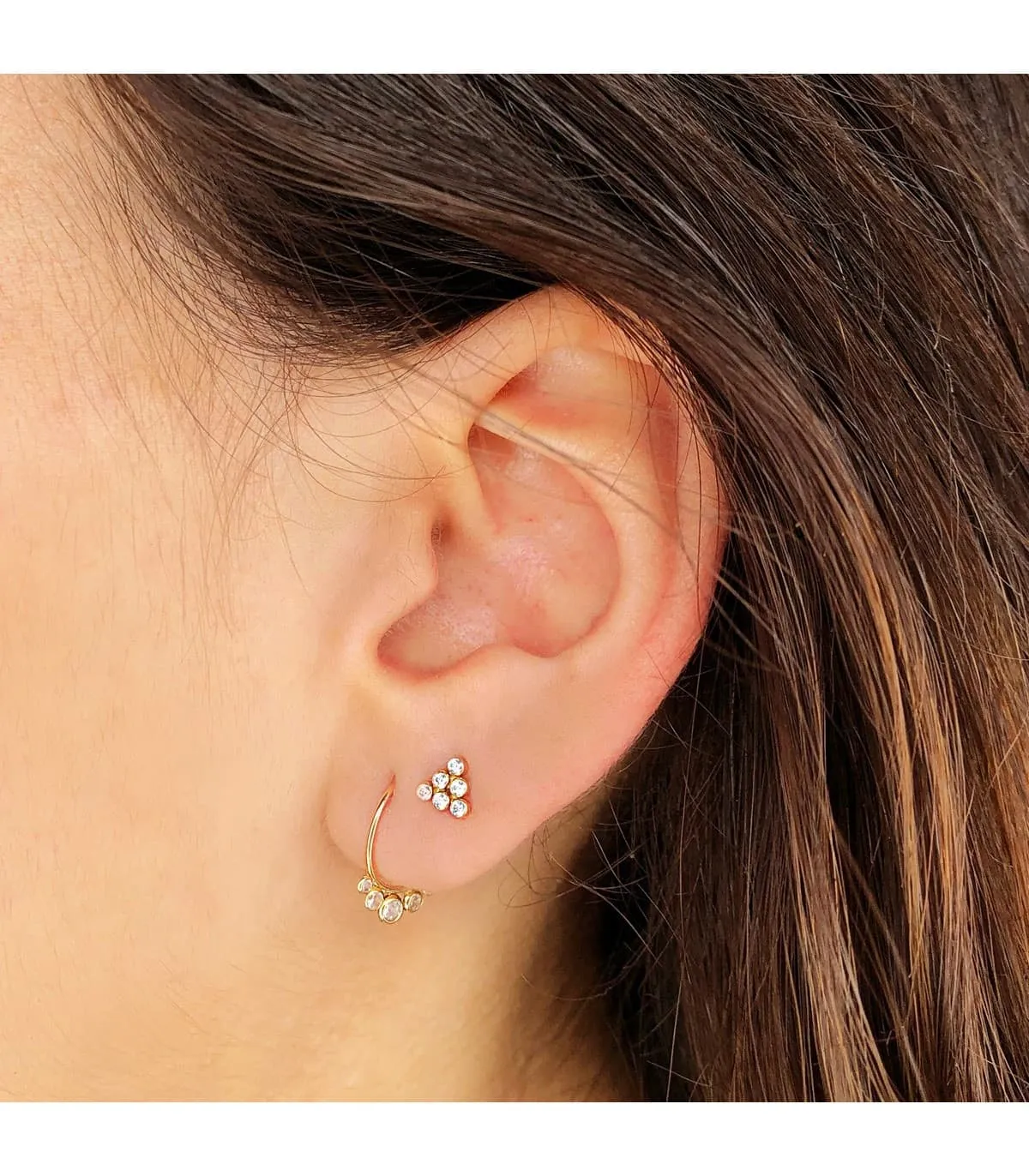 Piercing Aro Zircon Oro Amarillo 18K