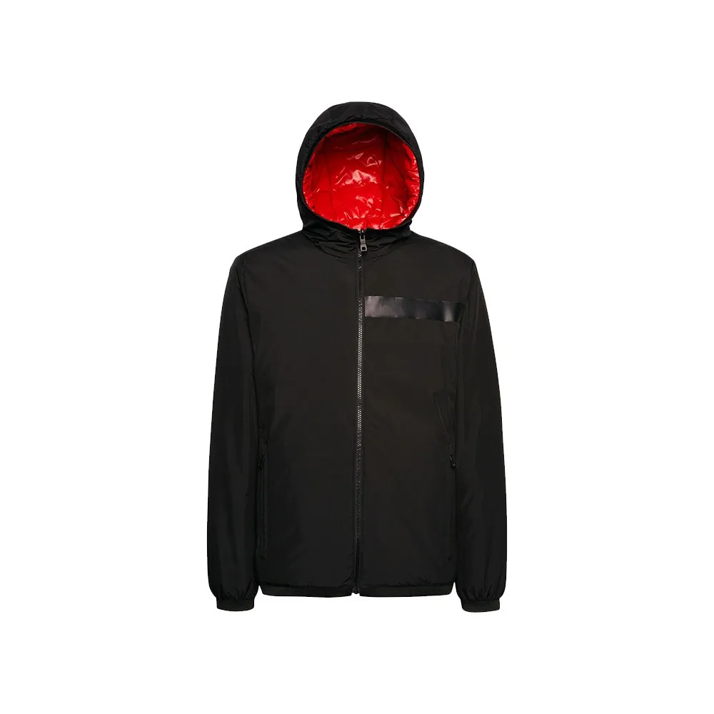 Plumón Reversible GEOX Renan M2620P Color Negro y Rojo