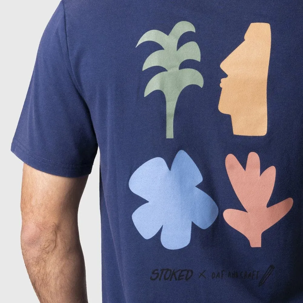 Polera Stoked Iorana Reciclada Hombre Azul