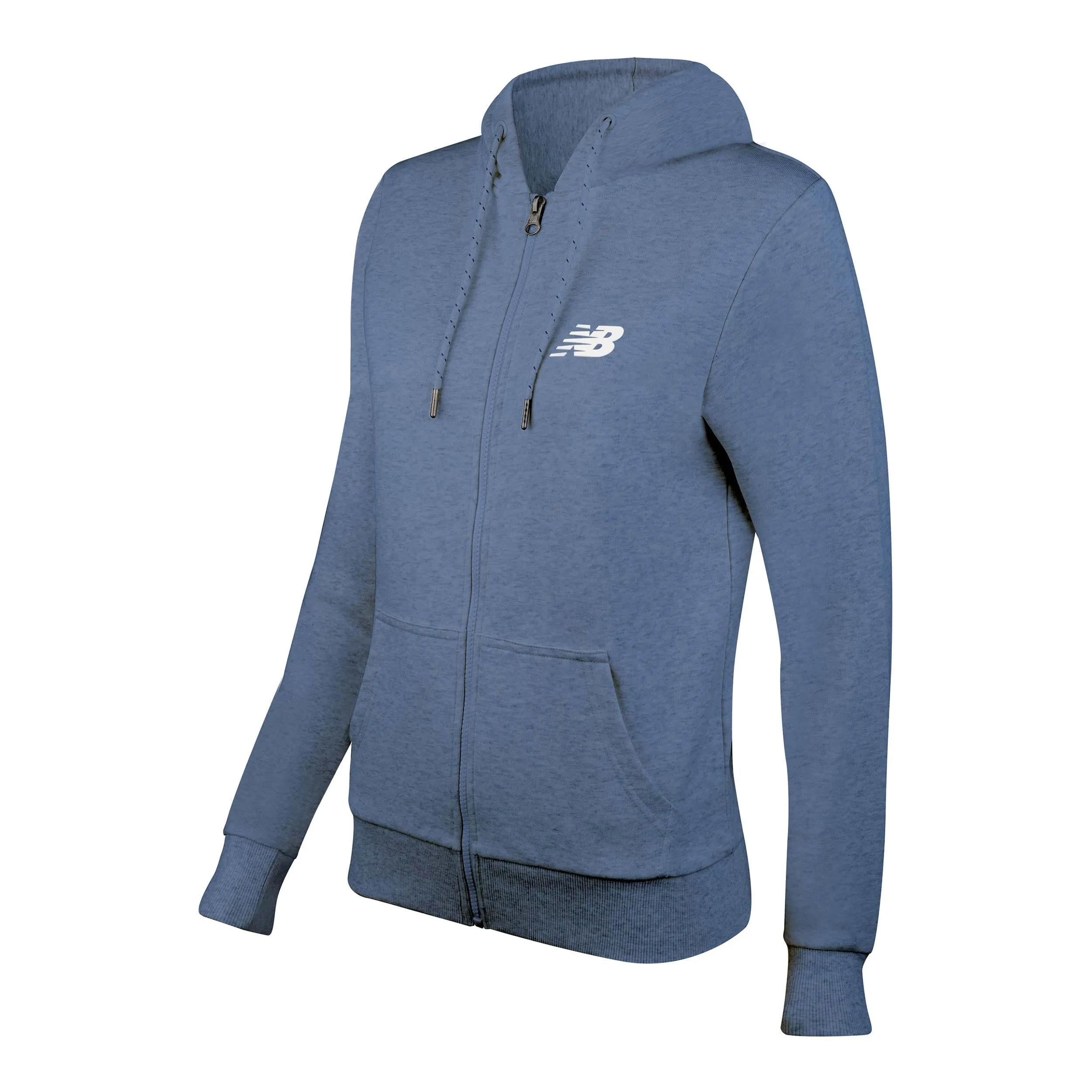 Polerón Mujer New Balance Essentials Full Zip Hoodie Azul