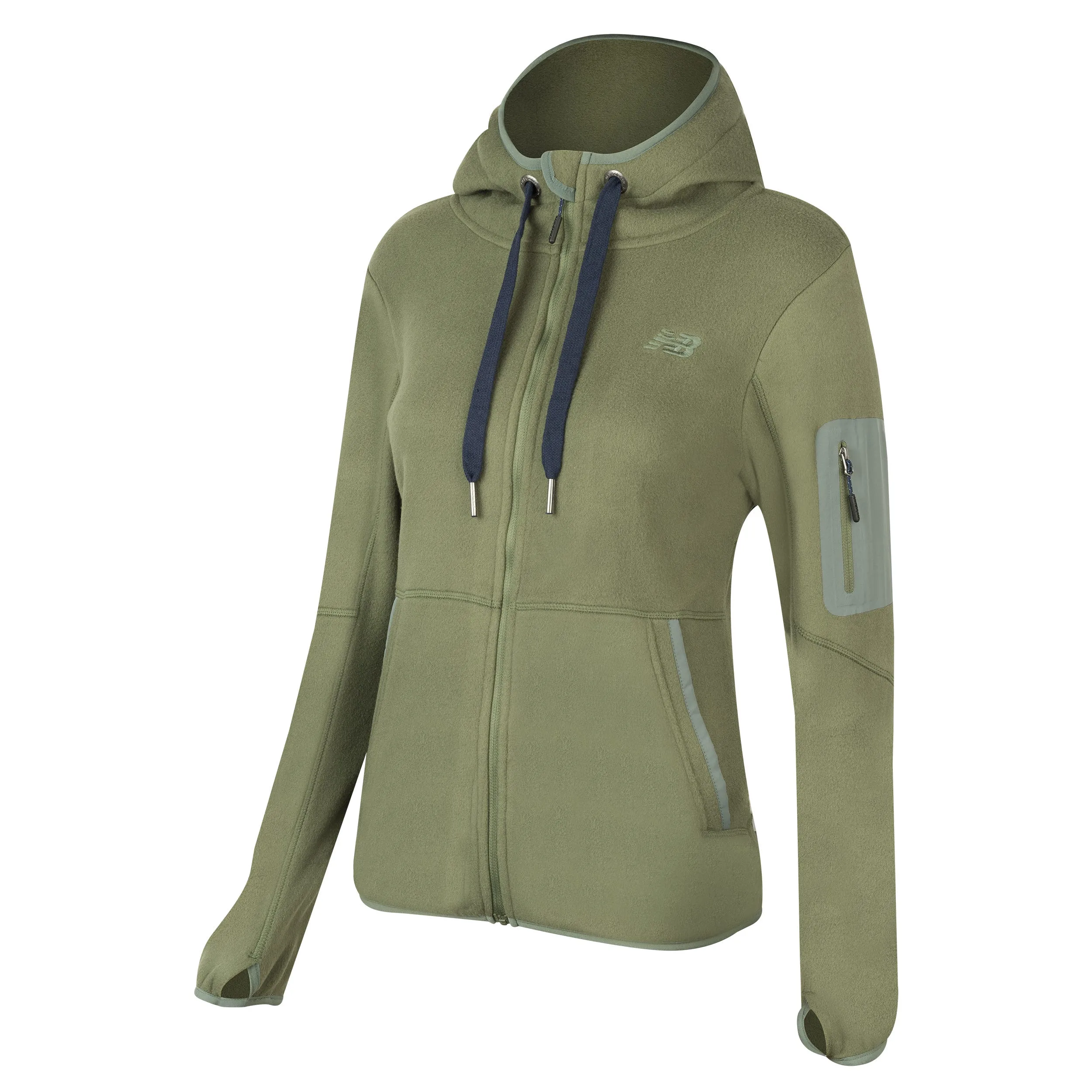 Polerón Polar Mujer New Balance Hoodie Verde