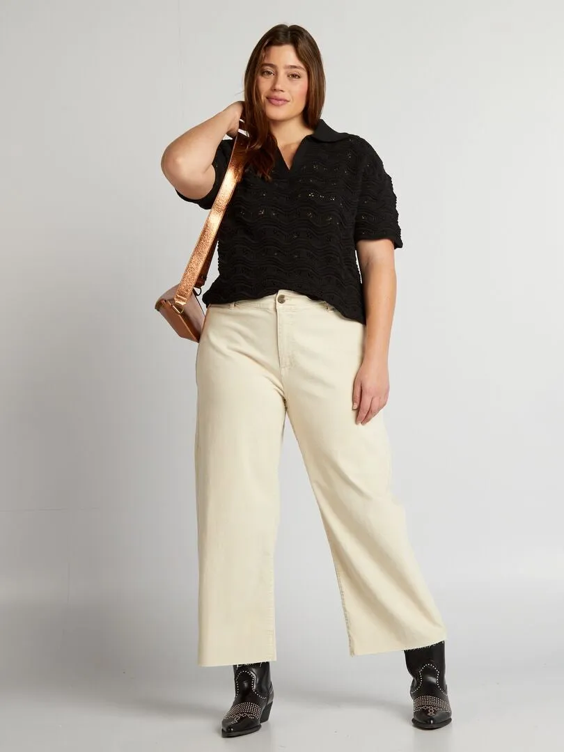 POLO DE PUNTO CROCHé  NEGRO
