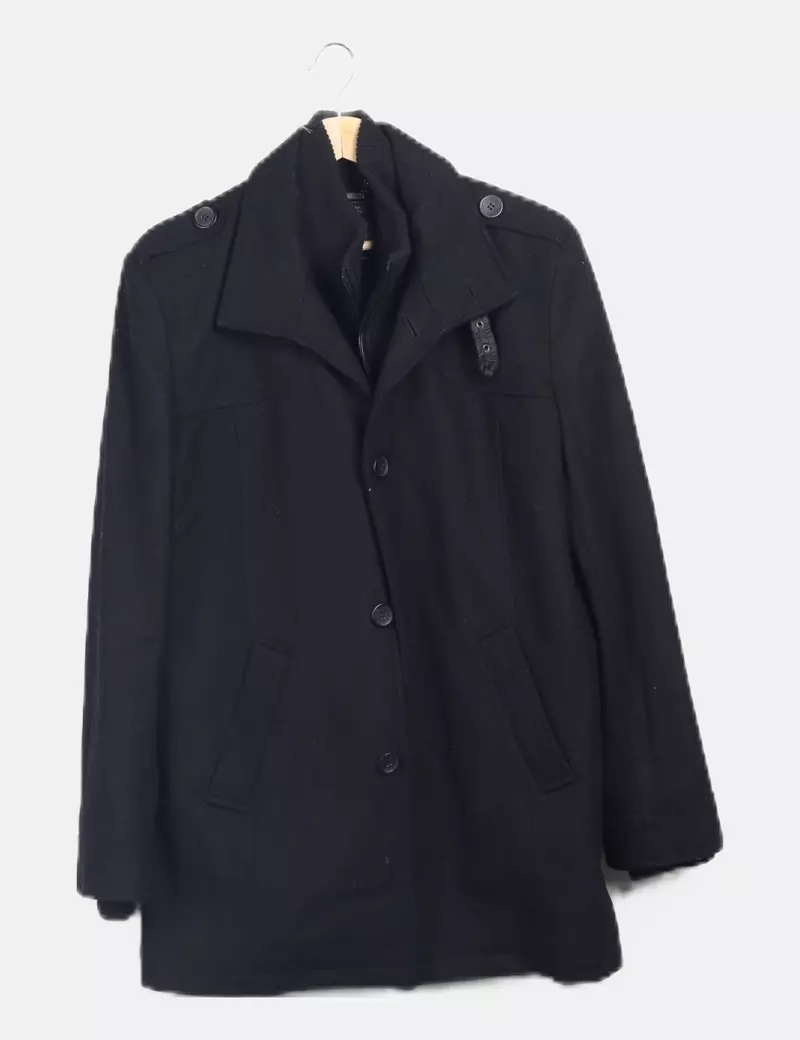 Primark Abrigo de paño negro casual