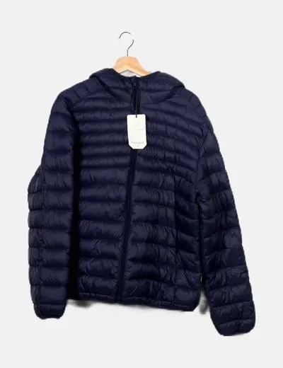 Pull&Bear Abrigo azul marino acolchado