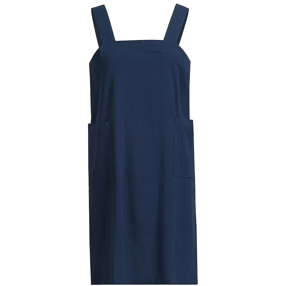 Ropa suelta Para el hogar Delantal de lino de algodón para mujeres Cruz Delantal trasero Vestido de pinafore para hornear Cocina