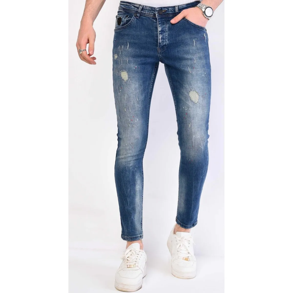 Salpicadura Pintura Denim Jeans