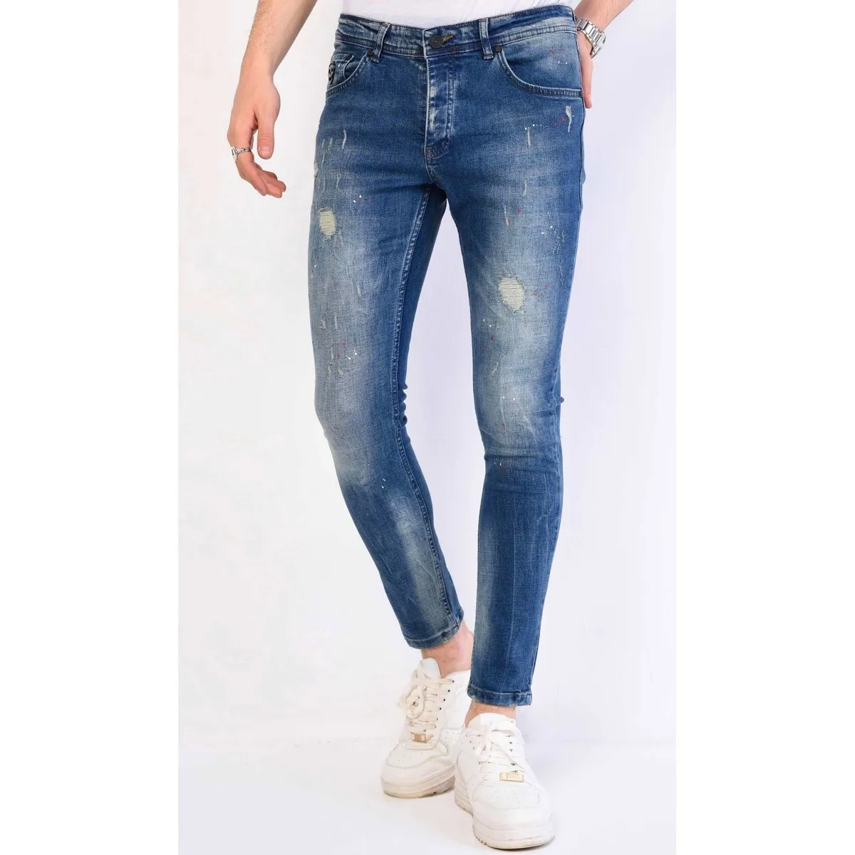 Salpicadura Pintura Denim Jeans