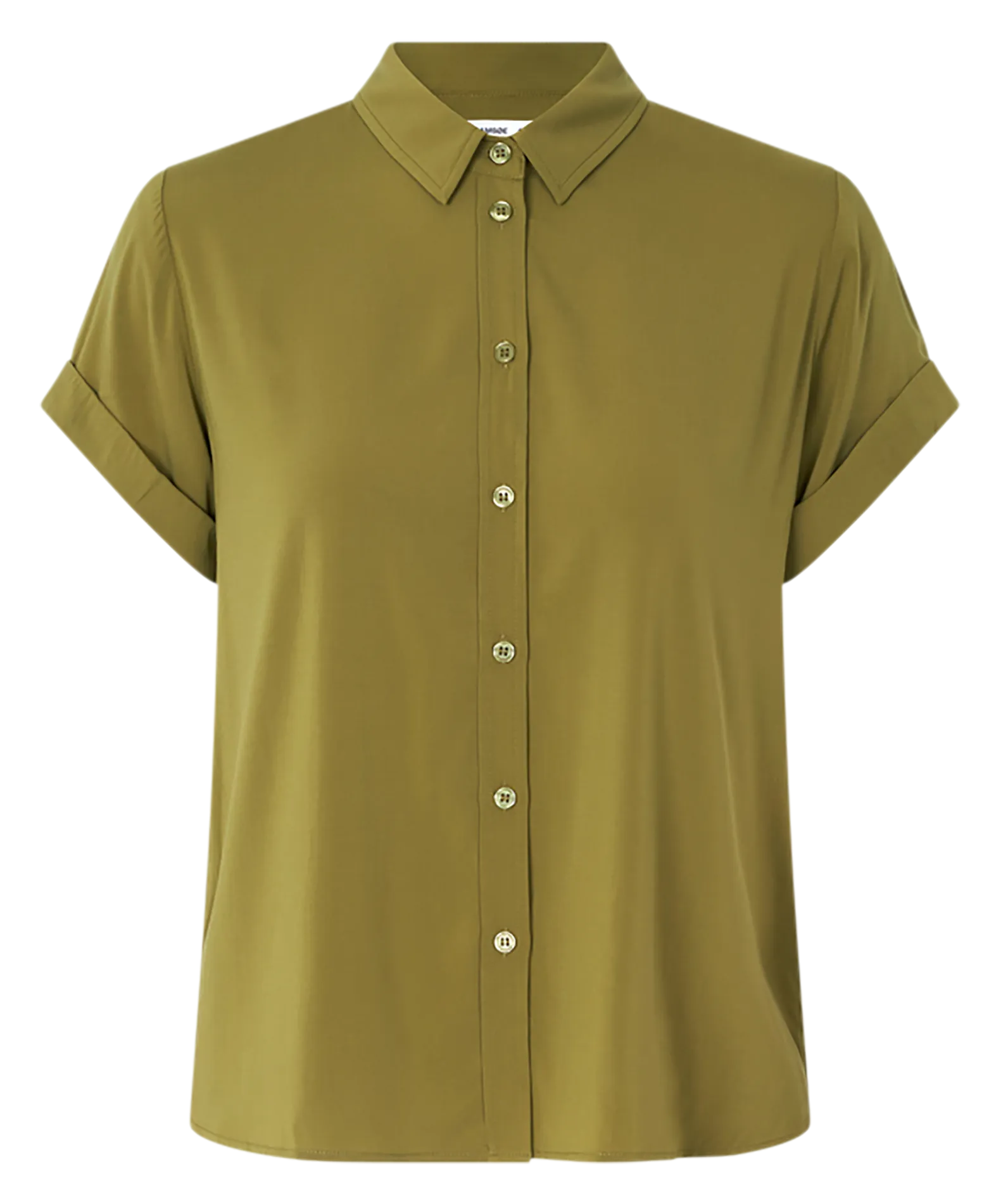SAMSOE SAMSOE MAJAN  CAMISA HOLGADA CON CUELLO CLáSICO EN VERDE