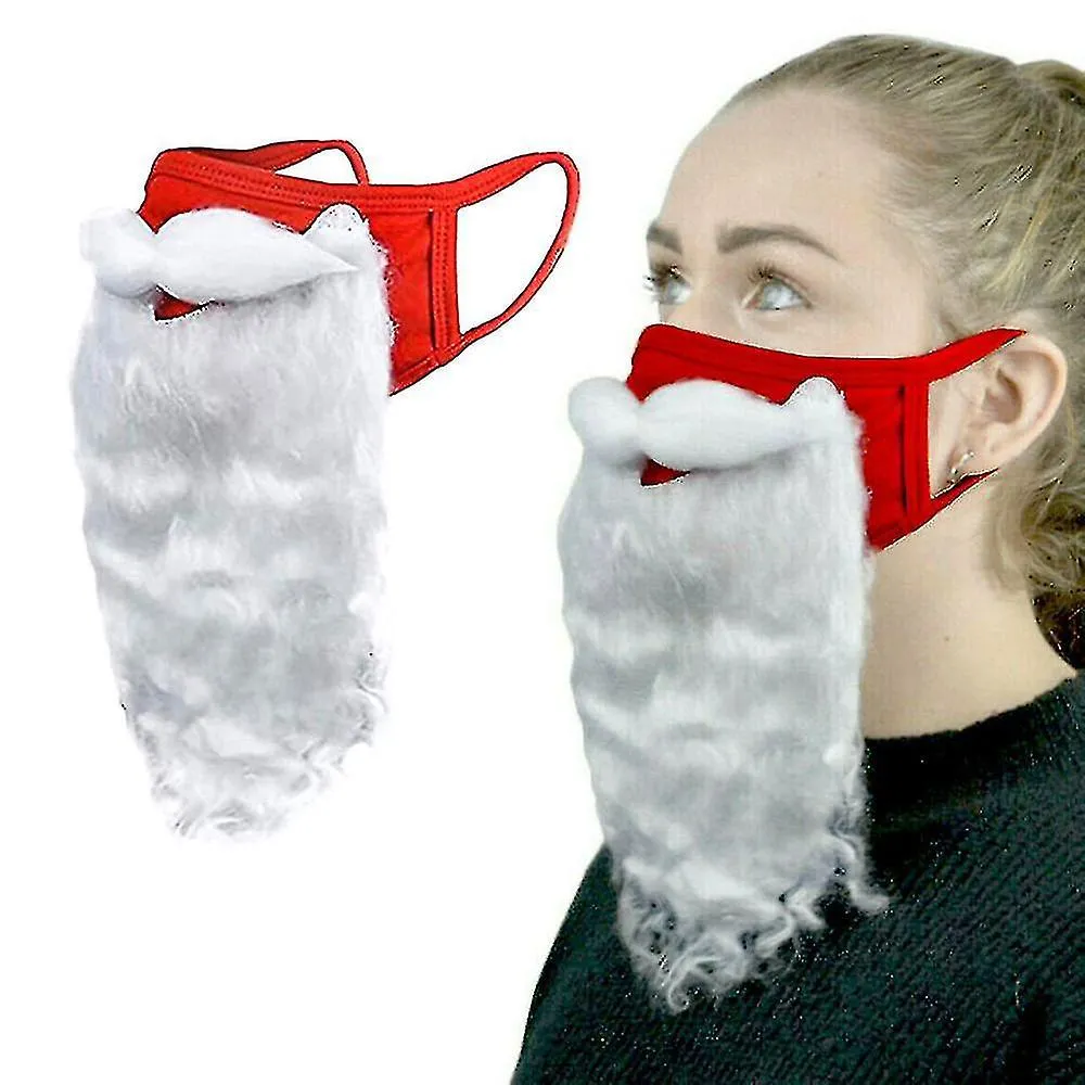 Santa Claus Beard Mask Christmas Face Cover Xmas Party Fancy Dress Cosplay Prop