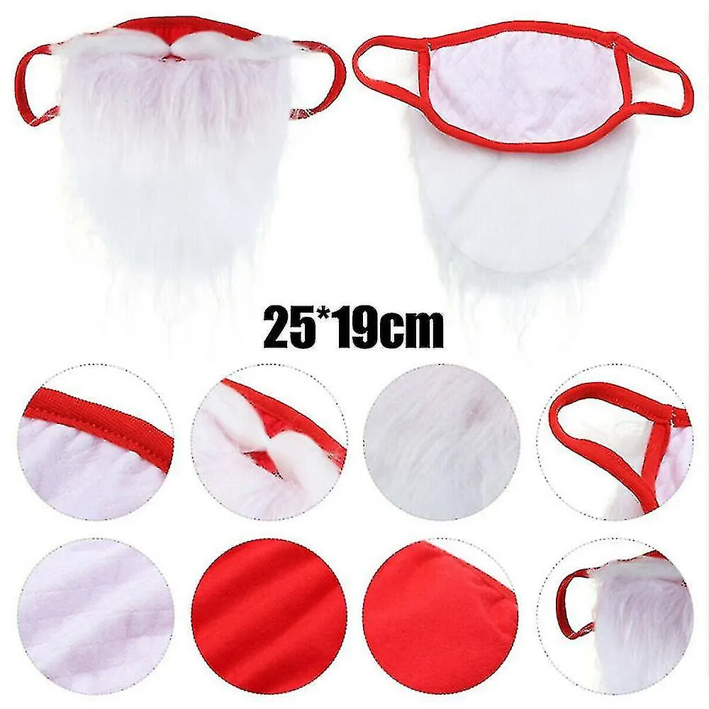 Santa Claus Beard Mask Christmas Face Cover Xmas Party Fancy Dress Cosplay Prop