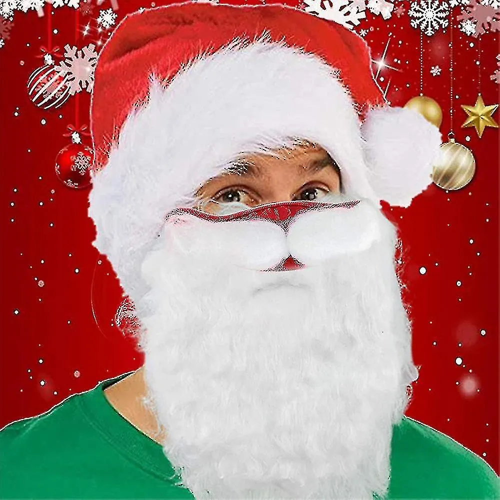 Santa Claus Beard Mask Christmas Face Cover Xmas Party Fancy Dress Cosplay Prop