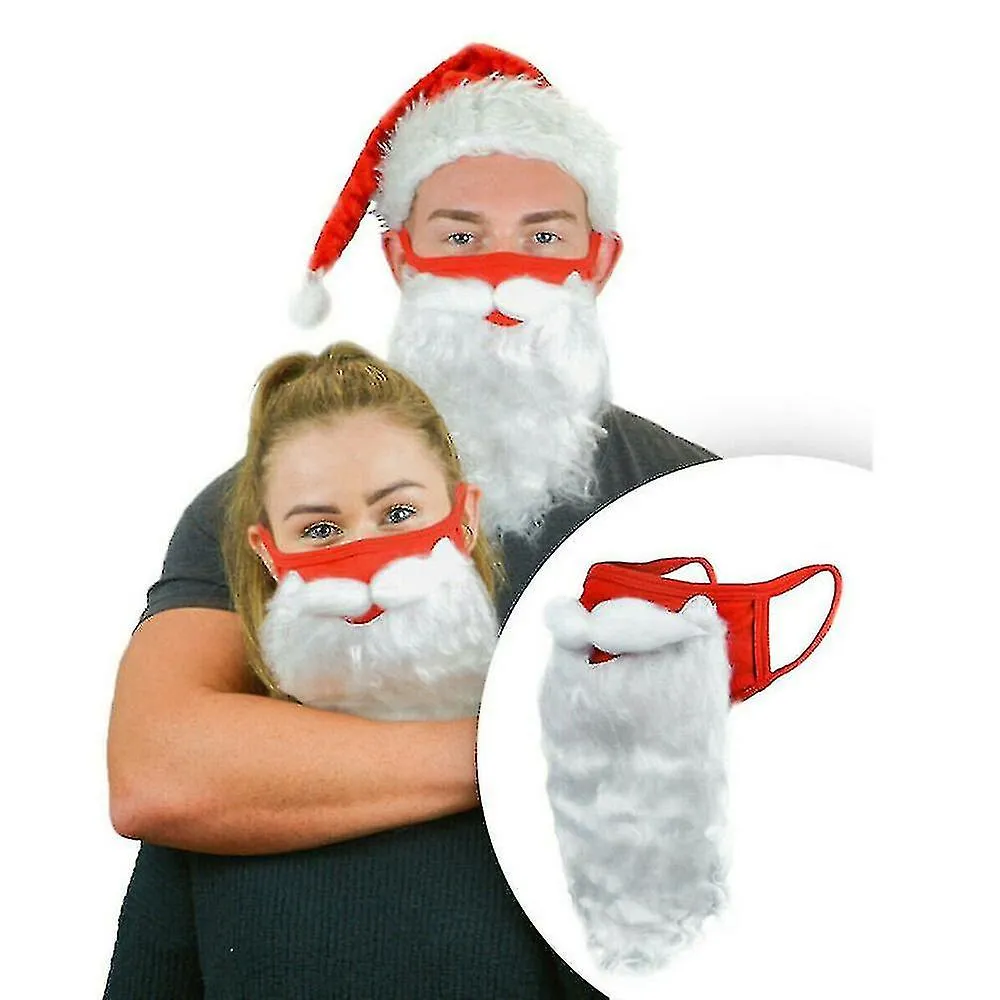 Santa Claus Beard Mask Christmas Face Cover Xmas Party Fancy Dress Cosplay Prop
