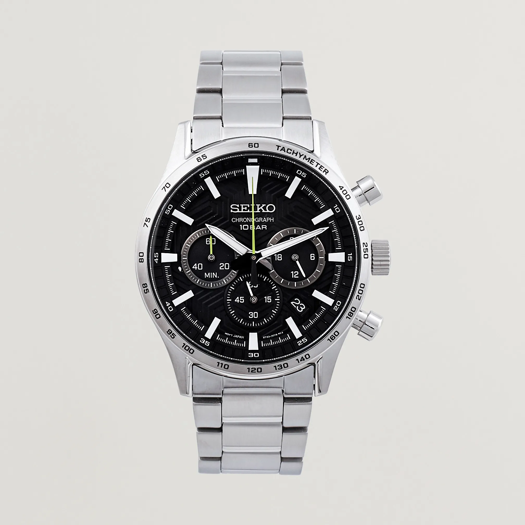 Seiko Chronograph 43mm Steel Black Dial