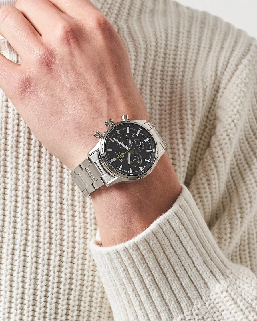 Seiko Chronograph 43mm Steel Black Dial