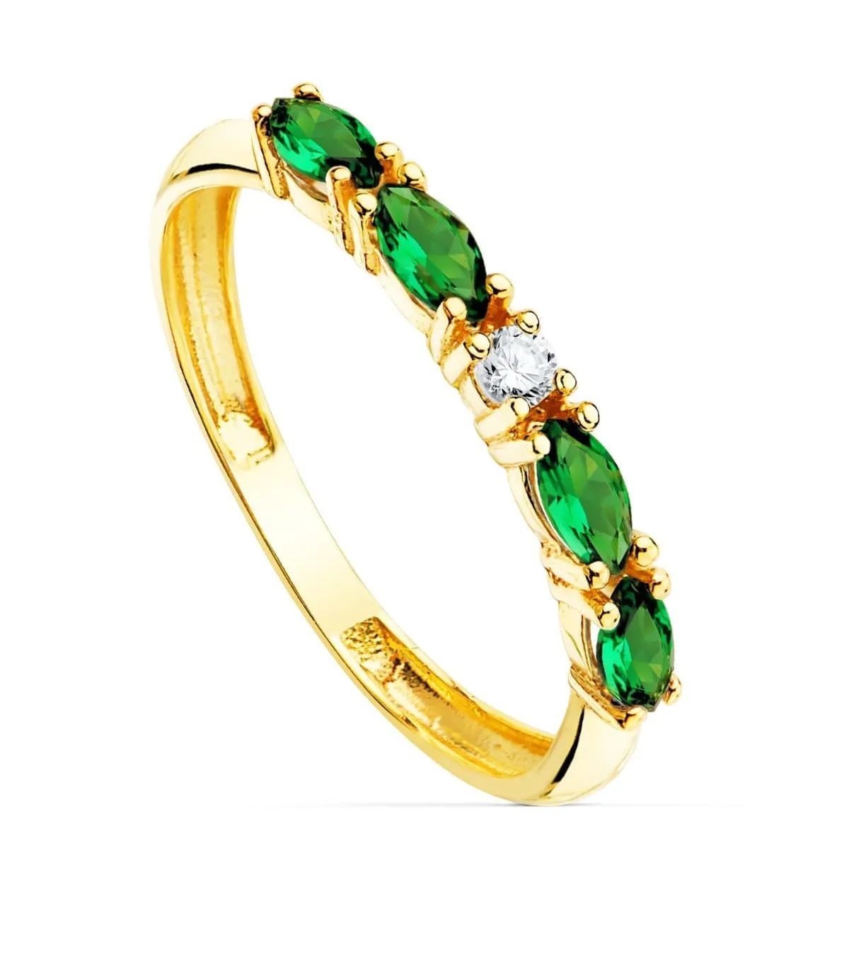 Sortija Marquis Oro Amarillo 18K Verde