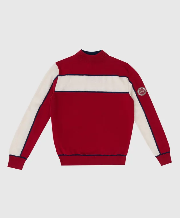 Stefano Ricci Children's sweater in wool with pattern and logo