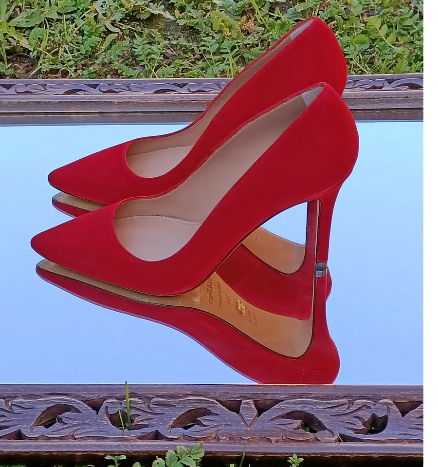 Stiletto medio/alto en ante rojo
