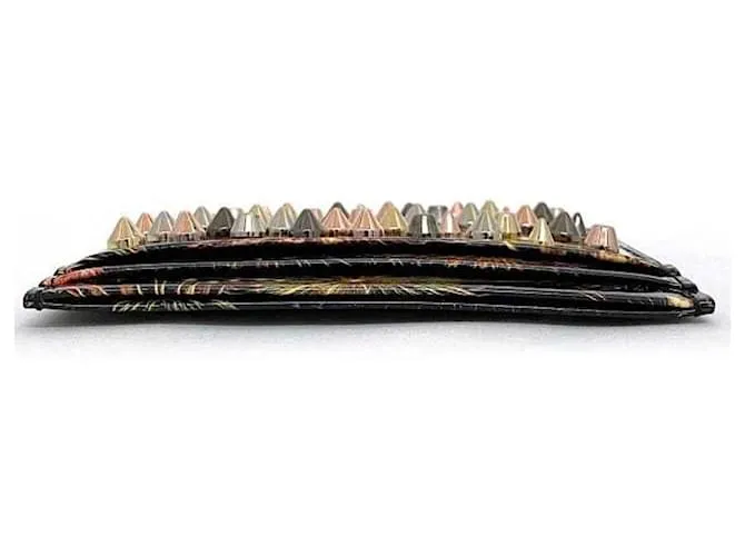 Tarjetero multicolor negro y dorado Christian Louboutin 
