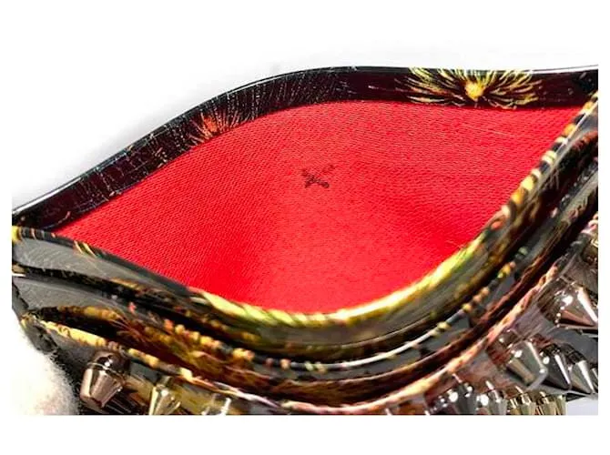 Tarjetero multicolor negro y dorado Christian Louboutin 