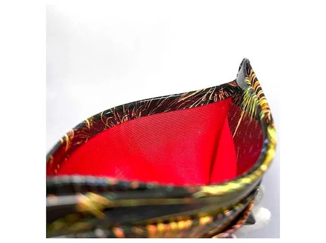 Tarjetero multicolor negro y dorado Christian Louboutin 