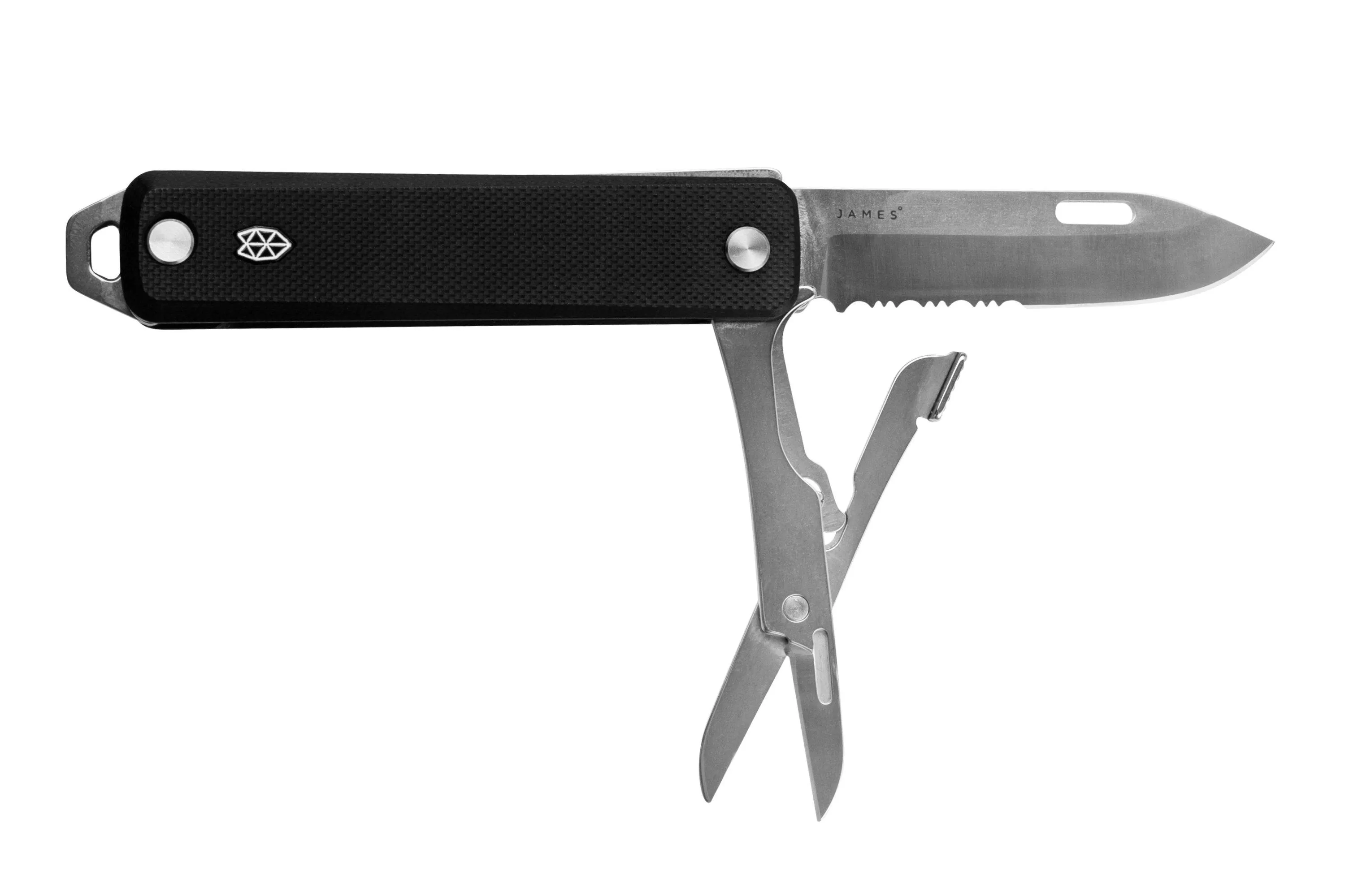 THE JAMES BRAND THE ELLIS SCISSORS SERRATED BLACK G10 STAINLESS KN11910101 NAVAJA