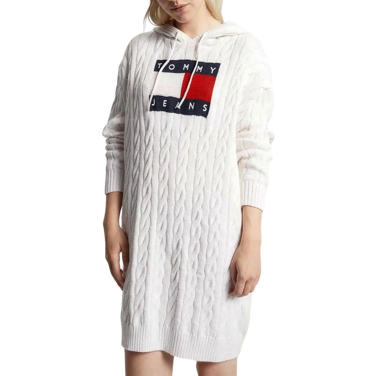 TJW CABLE FLAG HOODIE DRESS