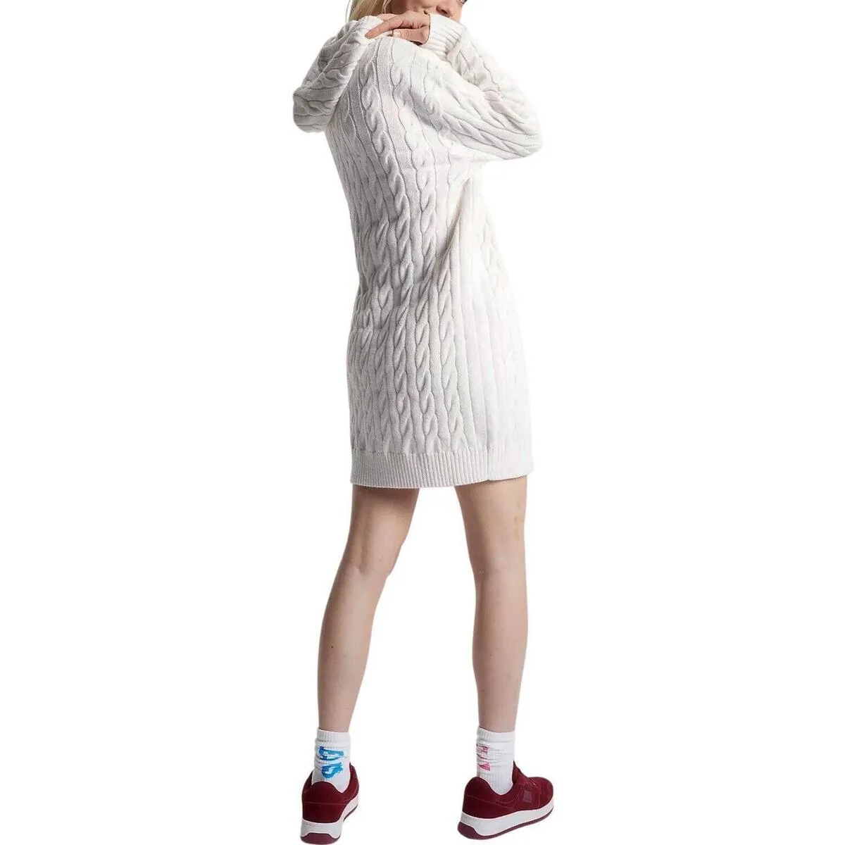 TJW CABLE FLAG HOODIE DRESS