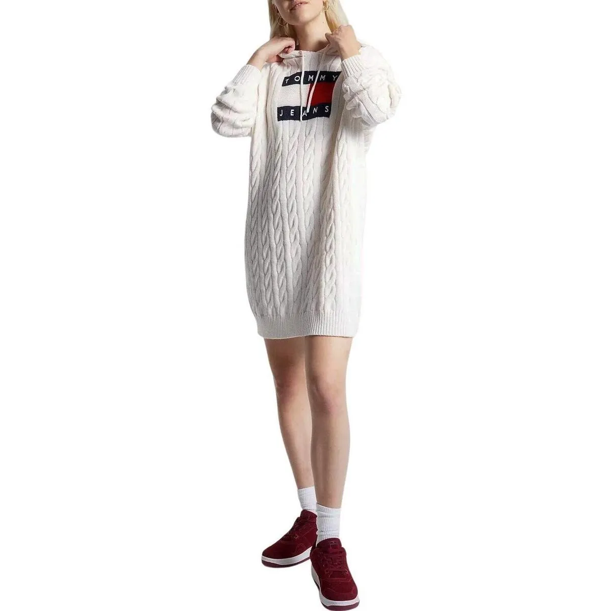 TJW CABLE FLAG HOODIE DRESS