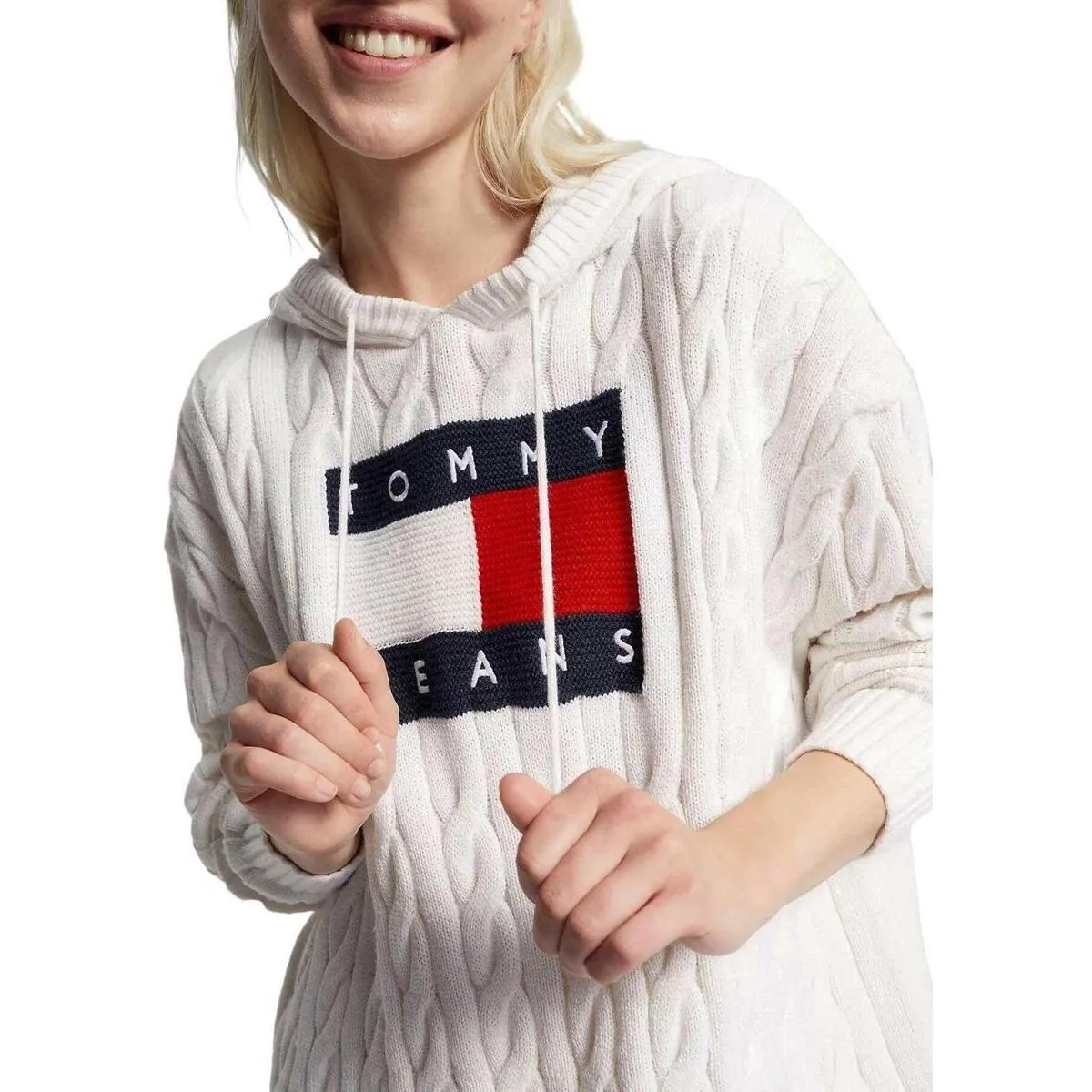 TJW CABLE FLAG HOODIE DRESS