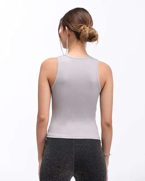 Top Mujer Flamenco Gris Claro